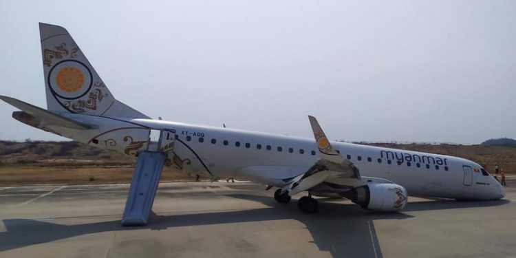 Yolcu uçağı burun üstüne indi!