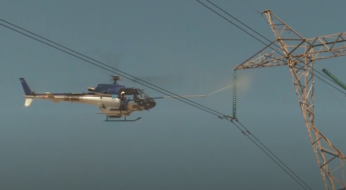 Elektirik hatlarına helikopterli temizlik!