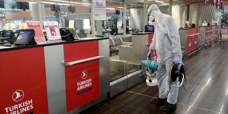 Sabiha Gökçen koronavirüse karşı dezenfekte edildi