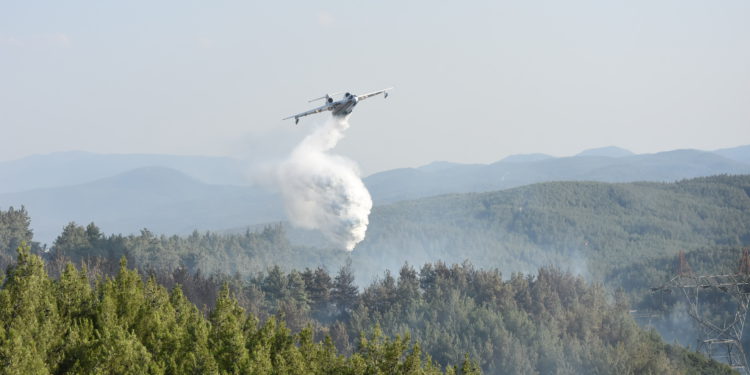 İzmir’deki yangına 2 uçak ve 13 helikopterle müdahale ediliyor