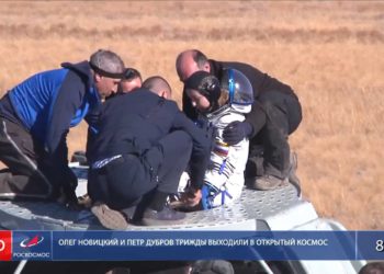 Uzayda film çeken ekip Dünya’ya döndü