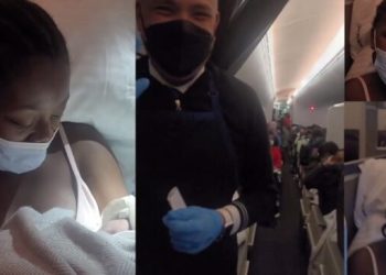 Ganalı kadın United uçağında doğum yaptı