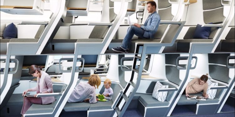 Uçaklara iki katlı koltuk