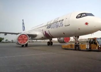 İlk Airbus A321XLR boya atölyesinden çıktı