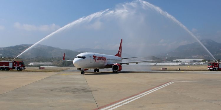 Gazipaşa-Alanya, Corendon’un ilk Brüksel uçusunu karşıladı