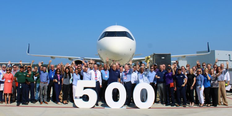 Airbus ABD’de ürettiği 500’üncü uçağı teslim etti