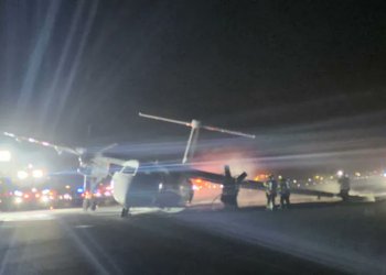 Air Canada uçağı inişte alev aldı