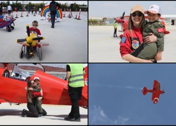 Eskişehir’de çocuklar uçak ve helikopterle uçuş heyecanı yaşadı